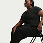 Nike Studio Fleece Medium Weight Oversize-Hose mit hohem Bund und Bündchen (Damen)