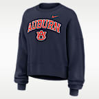Sudadera de cuello redondo sin cierre universitaria Nike para mujer Auburn Phoenix Arch