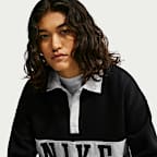 Nike Studio Fleece Medium Weight Women's Oversized Rugby Sweatshirt