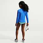 Conjunto de midkini + Hydroguard de manga larga para niña talla pequeña Nike Swim