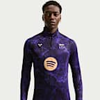 Haut d'entraînement d'avant-match de foot en maille Kobe Dri-FIT FC Barcelona Strike Extérieur pour homme