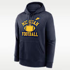 Sudadera con gorro sin cierre universitaria Nike para hombre Michigan Legacy Club Football Icon