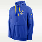 Los Angeles Rams Sideline Anorak Men's Nike NFL 1/2-Zip Hooded Jacket