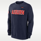 Sudadera de cuello redondo sin cierre universitaria Nike para hombre Auburn Sideline Club