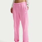Pants de tiro medio con puño para mujer Nike Studio Fleece Lightweight "French Terry"