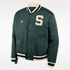 Michigan State Legacy Men's Nike College Full-Snap Bomber Jacket