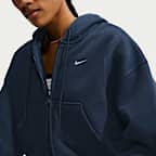 Nike Studio Fleece Medium Weight Women's Oversized Full-Zip Cropped Hoodie