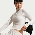 Nike Sportswear Chill Knit Women's Tight Quarter-Zip Long-Sleeve Ribbed Top