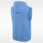 Sudadera universitaria con gorro sin cierre sin mangas marca Jordan Dri-FIT para hombre North Carolina Sideline