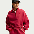 Nike Studio Fleece Medium Weight Women's Oversized 1/4-Zip Cropped Top