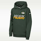 Sudadera con gorro sin cierre Nike de la NFL para niños talla grande Green Bay Packers Sideline