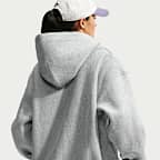 Hoodie folgado com fecho completo Nike Studio Fleece Heavyweight para mulher