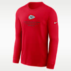 Playera de manga larga Nike Dri-FIT de la NFL para hombre Kansas City Chiefs Team Issue