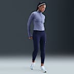 Playera de correr Dri-FIT de cierre completo capa intermedia para mujer Nike Swift