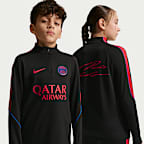 Träningströja för fotboll i stickat material Paris Saint-Germain Strike Nike Dri-FIT för ungdom