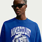 Playera oversized con estampado para mujer Nike Studio Fleece Medium Weight