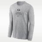 Playera de manga larga universitaria Nike Dri-FIT para hombre Georgia Sideline