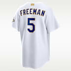 Freddie Freeman Los Angeles Dodgers 2025 World Series Champion Gold Series Men's Nike MLB Stadium Jersey