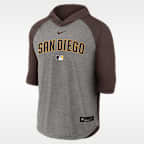 San Diego Padres Authentic Collection Flux Men's Nike Dri-FIT MLB 3/4-Sleeve Hooded T-Shirt