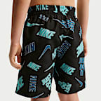 Shorts de playa o alberca con forro de ropa interior de 13 cm para niño talla pequeña Nike Swim Breaker Logo Tape
