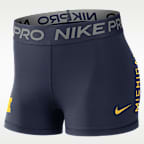 Michigan Pro Women's Nike Dri-FIT College Mid-Rise Shorts