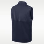Chaleco universitario Nike Therma-FIT de cierre completo para hombre West Virginia Victory