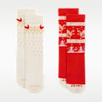 Nike Little Kids' Dri-FIT Fairisle Crew Socks (2 Pairs)