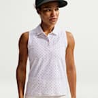 Nike Victory ärmelloses Golf-Poloshirt mit Print und Dri-FIT-Technologie (Damen)