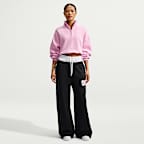 Nike Studio Fleece Medium Weight Women's Oversized 1/4-Zip Cropped Top