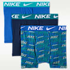 Ropa interior masculina Dri-FIT con microestampado para niños talla grande (paquete de 3) Nike