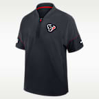 Chamarra de manga corta Nike de la NFL con gorro y medio cierre para hombre Houston Texans Sideline Coach