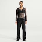 Nike Sportswear Women's Slim Long-Sleeve Checked Mesh Top