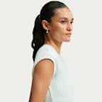 Γυναικεία πλεκτή κοντομάνικη μπλούζα σε εφαρμοστή γραμμή με ύφανση ριμπ Nike Sportswear Chill