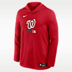 Washington Nationals Authentic Collection Men's Nike Dri-FIT MLB Long-Sleeve Hooded Top