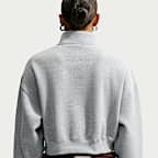 Haut court oversize à 1/4 de zip Nike Studio Fleece Medium Weight pour femme