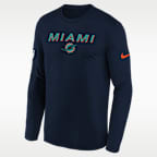 Miami Dolphins Rivalries Collection Sideline Legend Big Kids' Nike Dri-FIT NFL Long-Sleeve T-Shirt