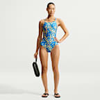 Traje de baño de una sola pieza con corte low en las piernas y espalda deportiva para mujer Nike Swim HydraStrong