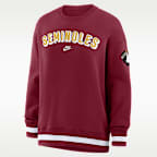 Sudadera de cuello redondo sin cierre oversized universitaria Nike para mujer Florida State Legacy Phoenix