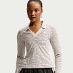 Nike Sportswear Chill Knit eng und kurz geschnittenes Spitzen-Longsleeve (Damen)
