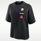 Playera Nike de la NFL para mujer Pittsburgh Steelers Primetime Premium Essential Boxy