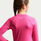 Playera de manga larga Dri-FIT UV para niña talla grande Nike Swim Hydroguard