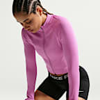 Playera de entrenamiento de cierre completo para mujer Nike Pro Seamless