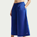 Pants tipo culotte de popelina de tiro medio oversized para mujer Nike Sportswear
