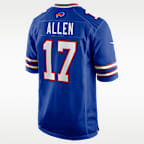 Jersey Nike de juego para hombre Josh Allen Buffalo Bills