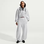 Sudadera con gorro cropped oversized de cierre completo para mujer Nike Studio Fleece Medium Weight