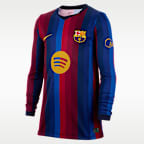 Camisola de futebol Replica Nike Dri-FIT de manga comprida do equipamento principal Stadium FC Barcelona 2026/27 Júnior