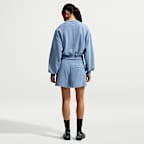 Nike Studio Fleece Lightweight "French Terry" Women's Oversized Cropped Pleated Crew