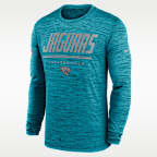 Jacksonville Jaguars Sideline Team Issue Velocity Men's Nike Dri-FIT NFL Long-Sleeve T-Shirt
