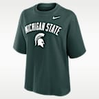 Michigan State Arch Over Logo Boxy Women's Nike College T-Shirt