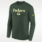 Green Bay Packers Rivalries Collection Sideline Legend Big Kids' Nike Dri-FIT NFL Long-Sleeve T-Shirt